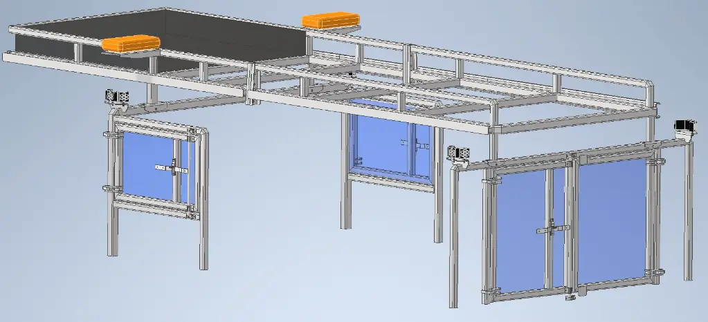 [S-FR51-S2-668207D-XB] Rack 6''H x 68''W x 207''L - Steel Top Rack with Back Gate 42" x 98" and 2 Side Doors, Strobe Light Holder for F450 Crew Cab with 95.75" x 147" Flat Bed.