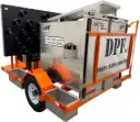 TCT61 - Traffic Control Trailer with Sign and Sign Lift, Sign Storage Box, Solar Powered, Powder Coated Orange